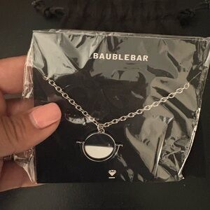 NWT bauble bar silver and white necklace.